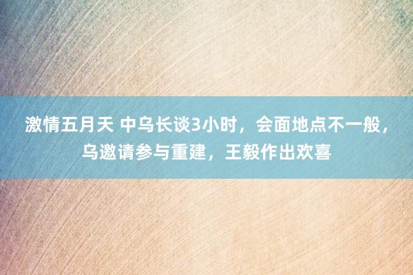 激情五月天 中乌长谈3小时，会面地点不一般，乌邀请参与重建，王毅作出欢喜