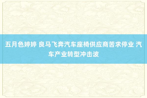 五月色婷婷 良马飞奔汽车座椅供应商苦求停业 汽车产业转型冲击波