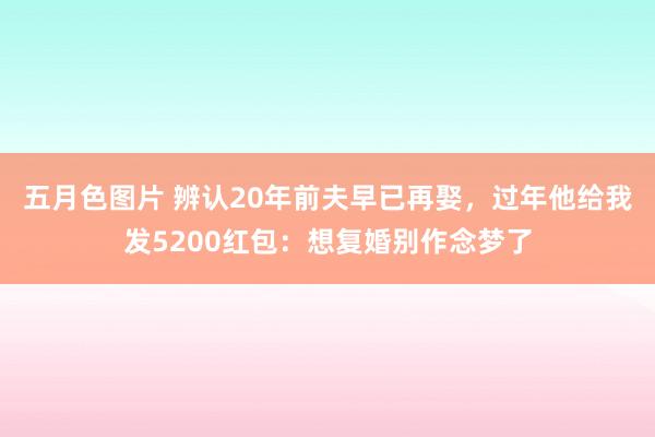 五月色图片 辨认20年前夫早已再娶，过年他给我发5200红包：想复婚别作念梦了