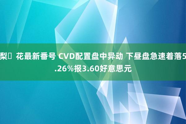 梨々花最新番号 CVD配置盘中异动 下昼盘急速着落5.26%报3.60好意思元