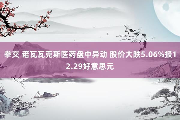 拳交 诺瓦瓦克斯医药盘中异动 股价大跌5.06%报12.29好意思元