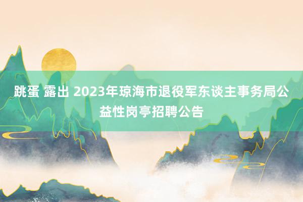 跳蛋 露出 2023年琼海市退役军东谈主事务局公益性岗亭招聘公告